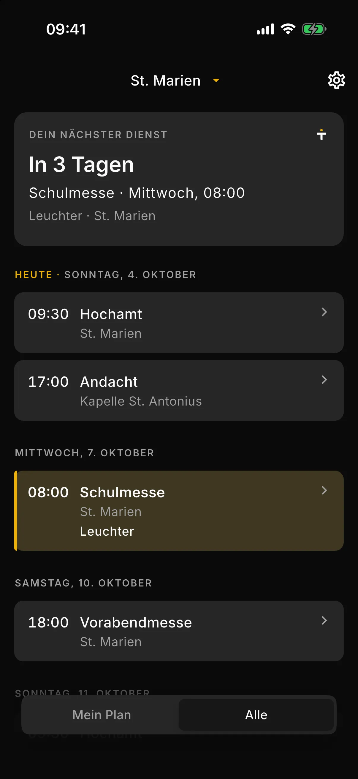 Die Turnus-App mit dem Plan einer Gemeinde
